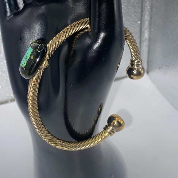 Brass Cuff Dichroic Bracelet - Picture 3 of 7